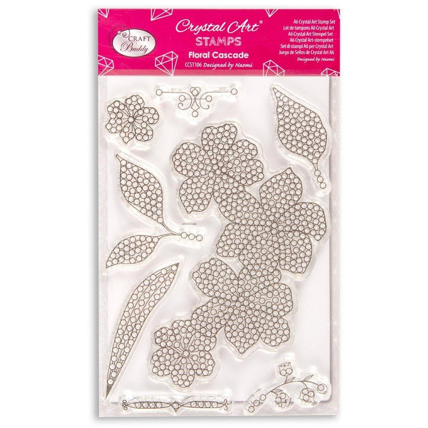 Crystal Art A6 Stamp Set Floral Cascade Craft Buddy