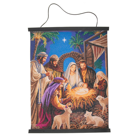 Birth of Christ Crystal Art Scroll Kit 40x50 3