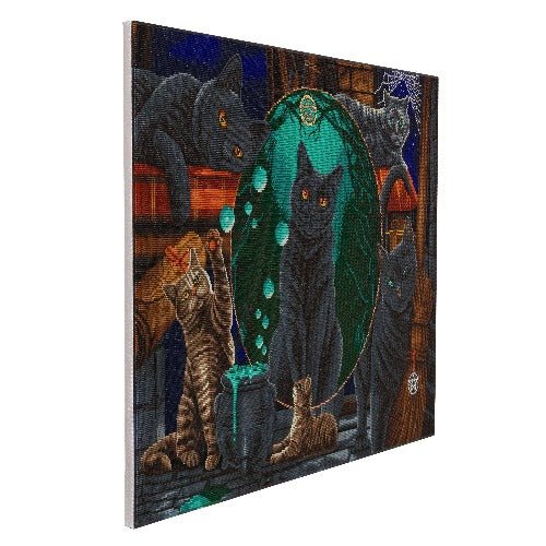 Cat montage crystal art canvas side view