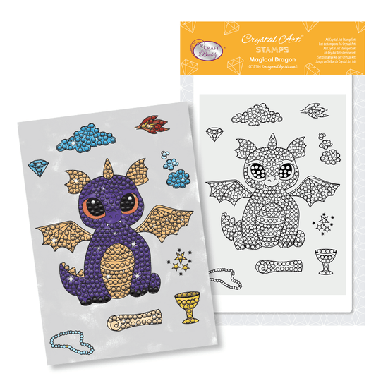 CCST164 Magical Dragon Crystal Art A6 Stamp Set 8