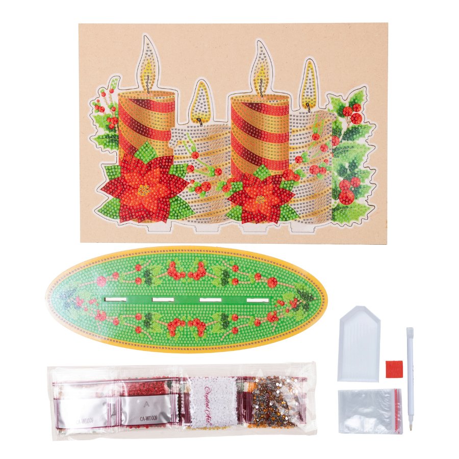 Christmas Candles Crystal Art 3D Scene Kit 6