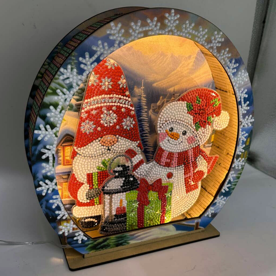 "Christmas Scene" Crystal Art LED 3D Scene Kit