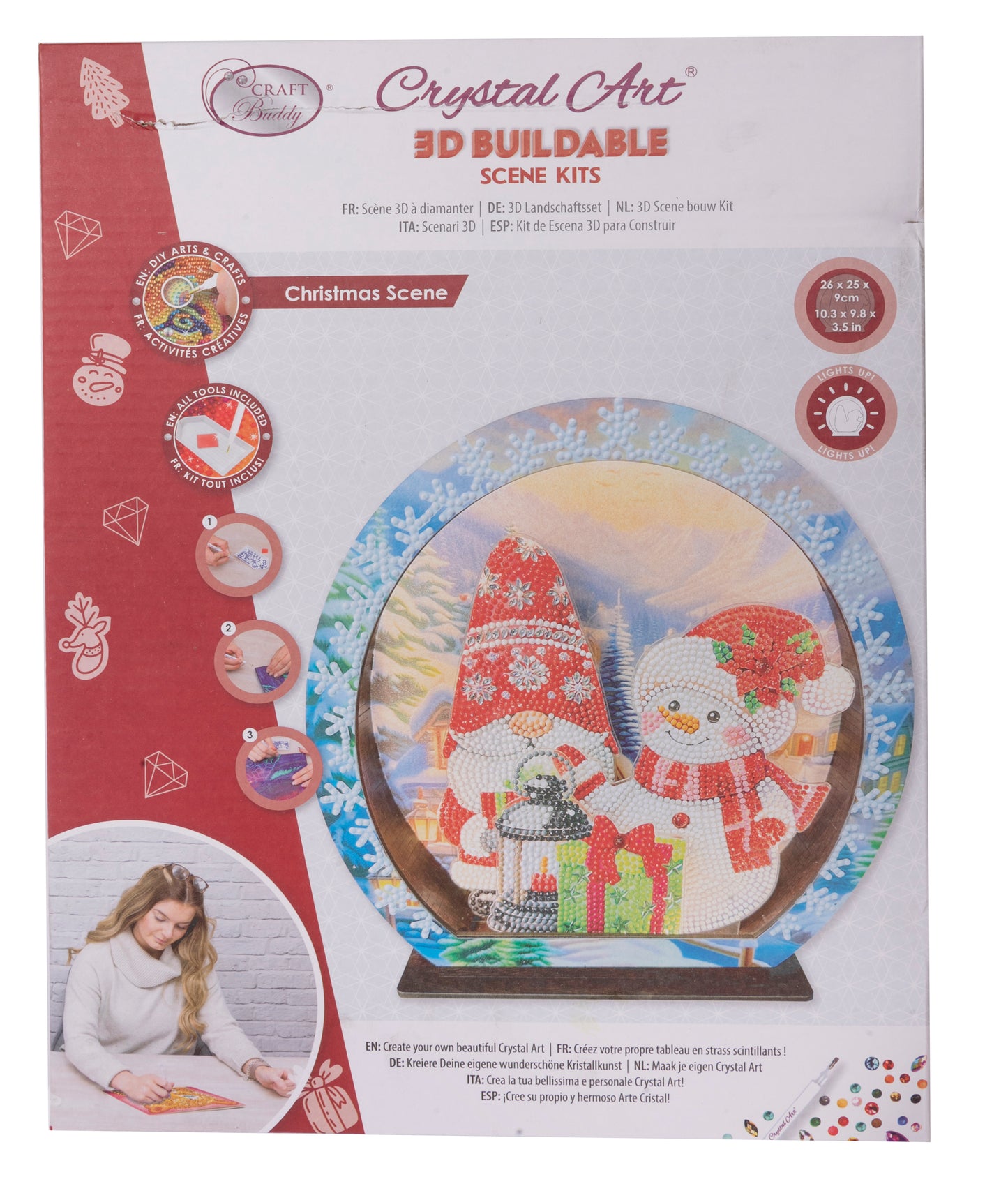 "Christmas Scene" Crystal Art LED 3D Scene Kit