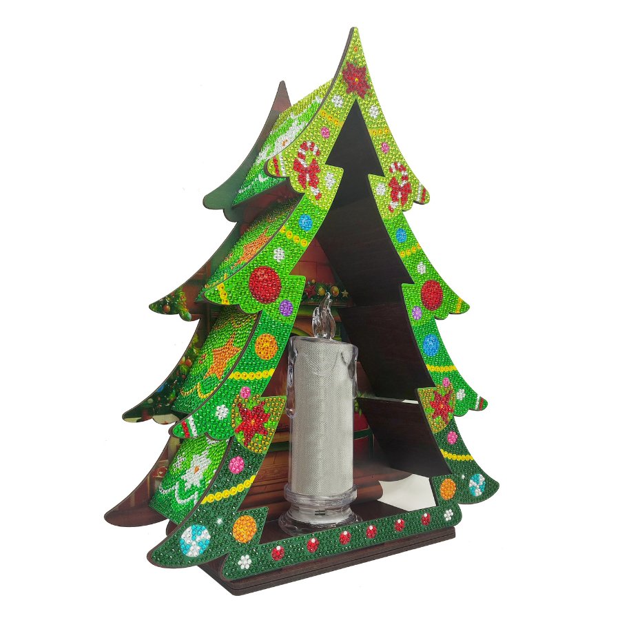 "Christmas Tree" Crystal Art LED Candle 3D Decoration Kit