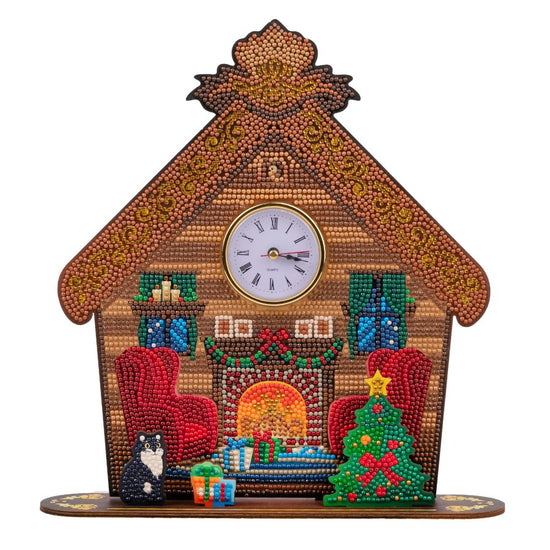 Cosy Cottage Crystal Art 3D Clock Kit 6