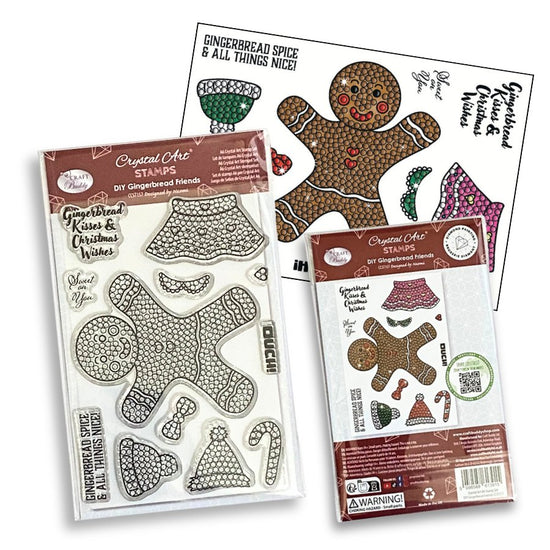 Crystal Art A6 Stamp Set Gingerbread Friends pack trio