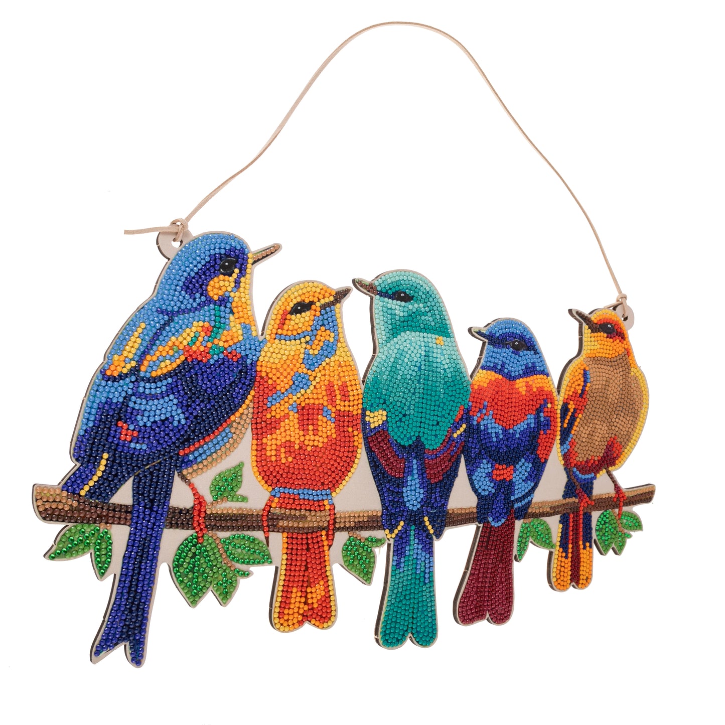 Crystal art hanging wall decoration mdf songbirds angled