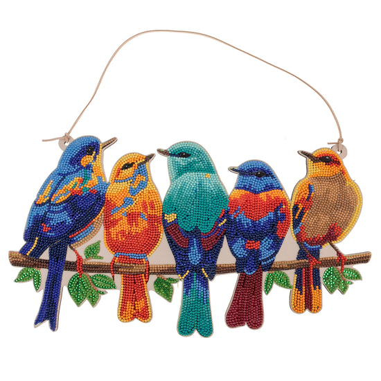 Crystal art hanging wall decoration mdf songbirds complete