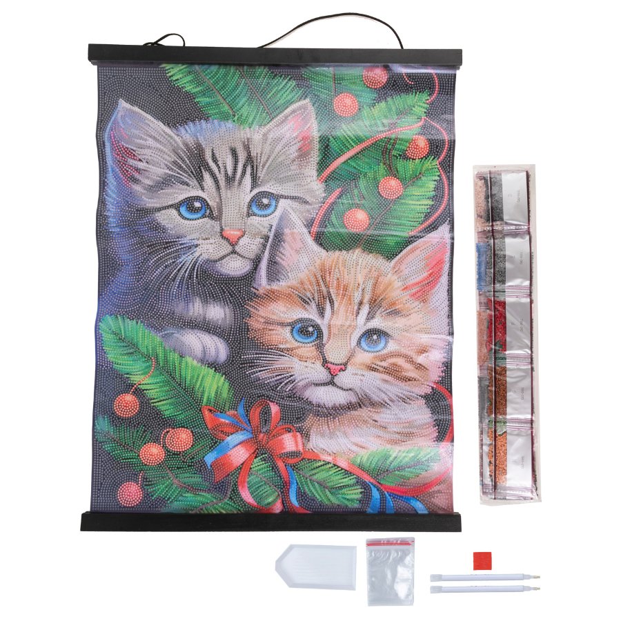 Cute Cats Crystal Art Scroll Kit 40x50 6