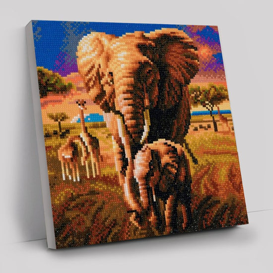 Elephant of Savannah Crystal Art Kit 30x30cm