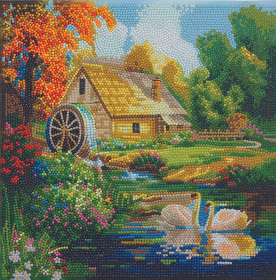 “Enchanting Water Mill” Crystal Art Kit 30 x 30cm Front