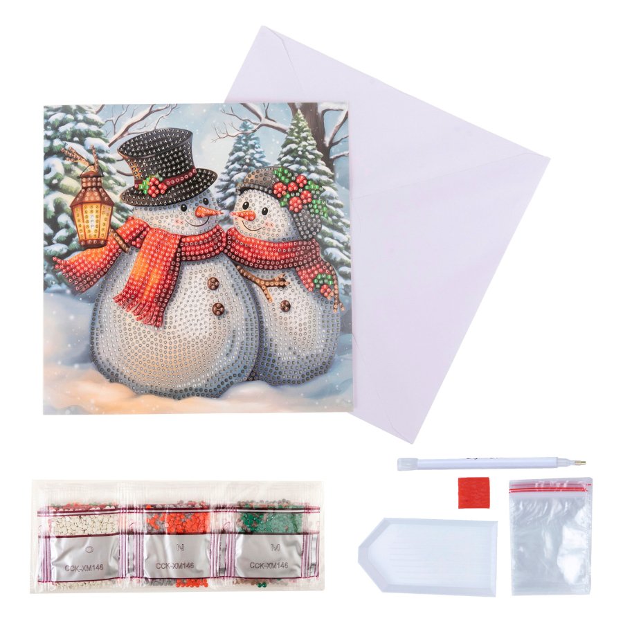 Frosty Merry Crystal Art Card 18x18cm 5