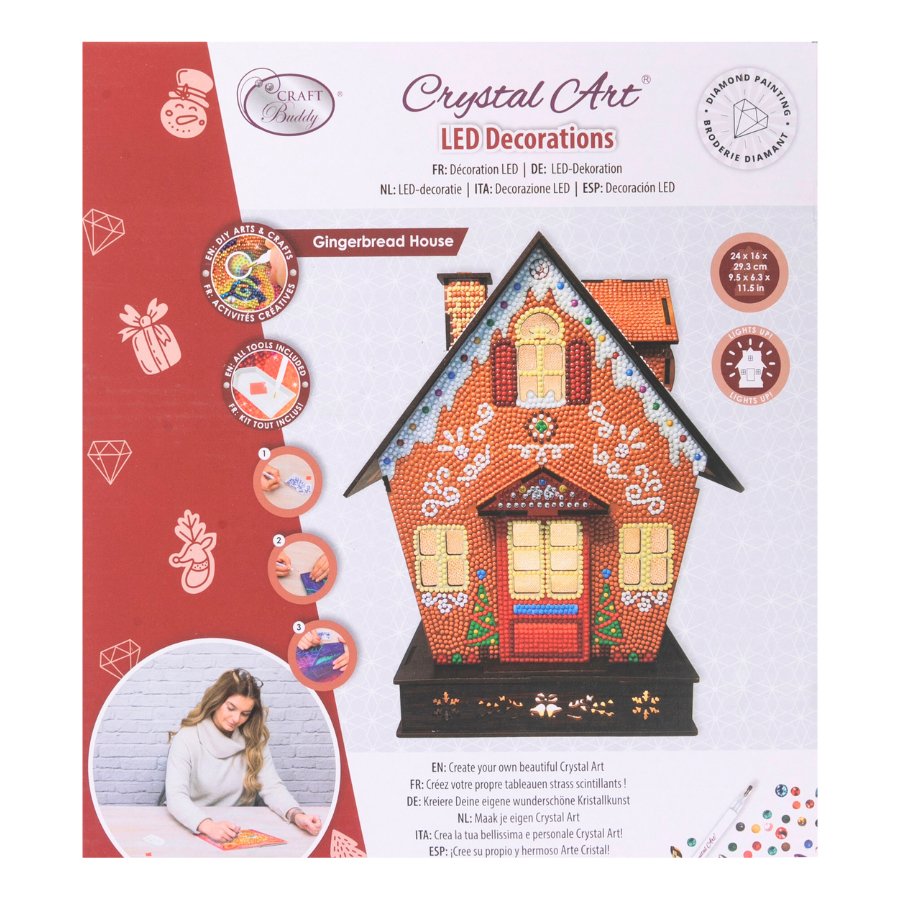 "Gingerbread House" 3D Crystal Art LED Decoration