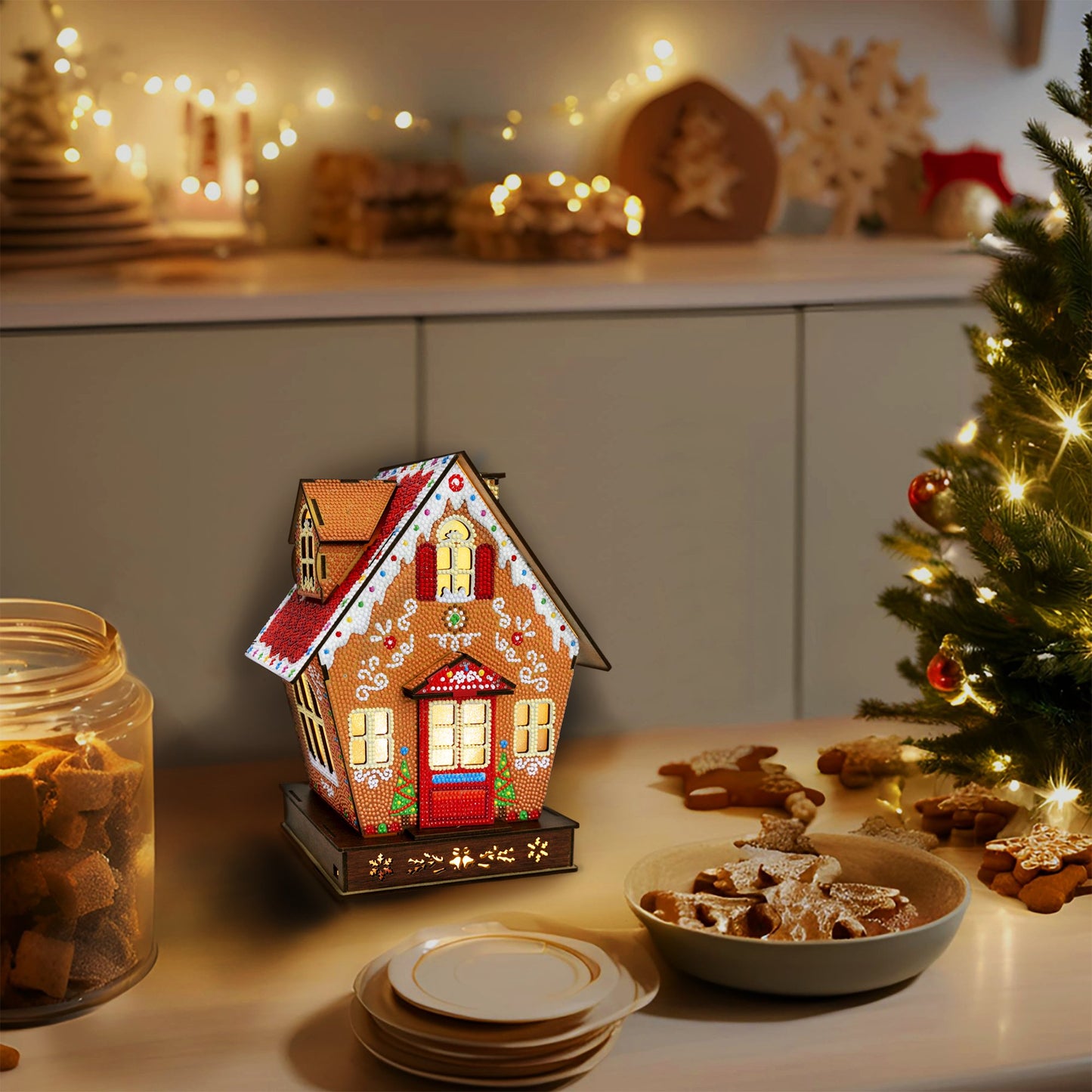 "Gingerbread House" 3D Crystal Art LED Decoration