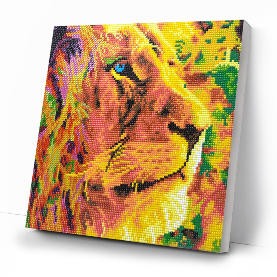 Lions Courage Crystal Art 30x30 Canvas