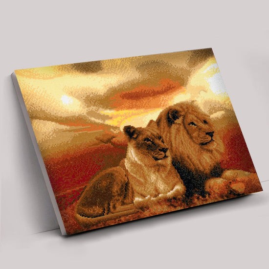 "Lions of Savannah" Framed Crystal Art Kit 40x50cm