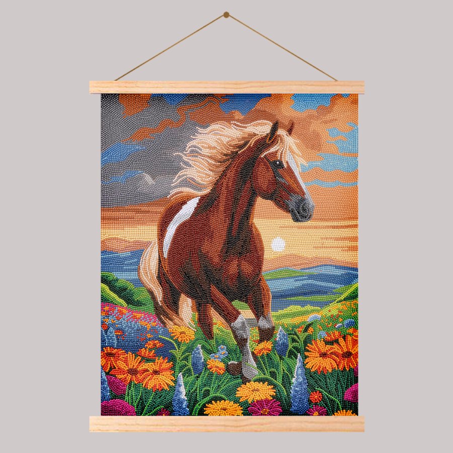 Majestic Horse Crystal Art Scroll Kit 35x45cm 1