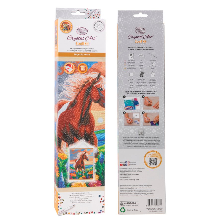 Majestic Horse Crystal Art Scroll Kit 35x45cm 4