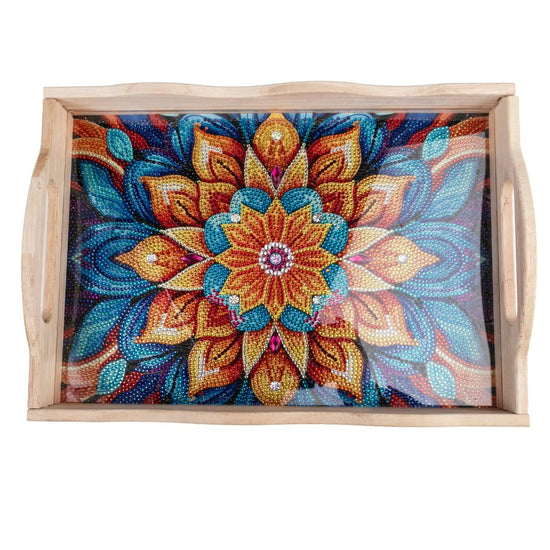 "Mandala" Crystal Art MDF Tray - 35cm x 25cm Front