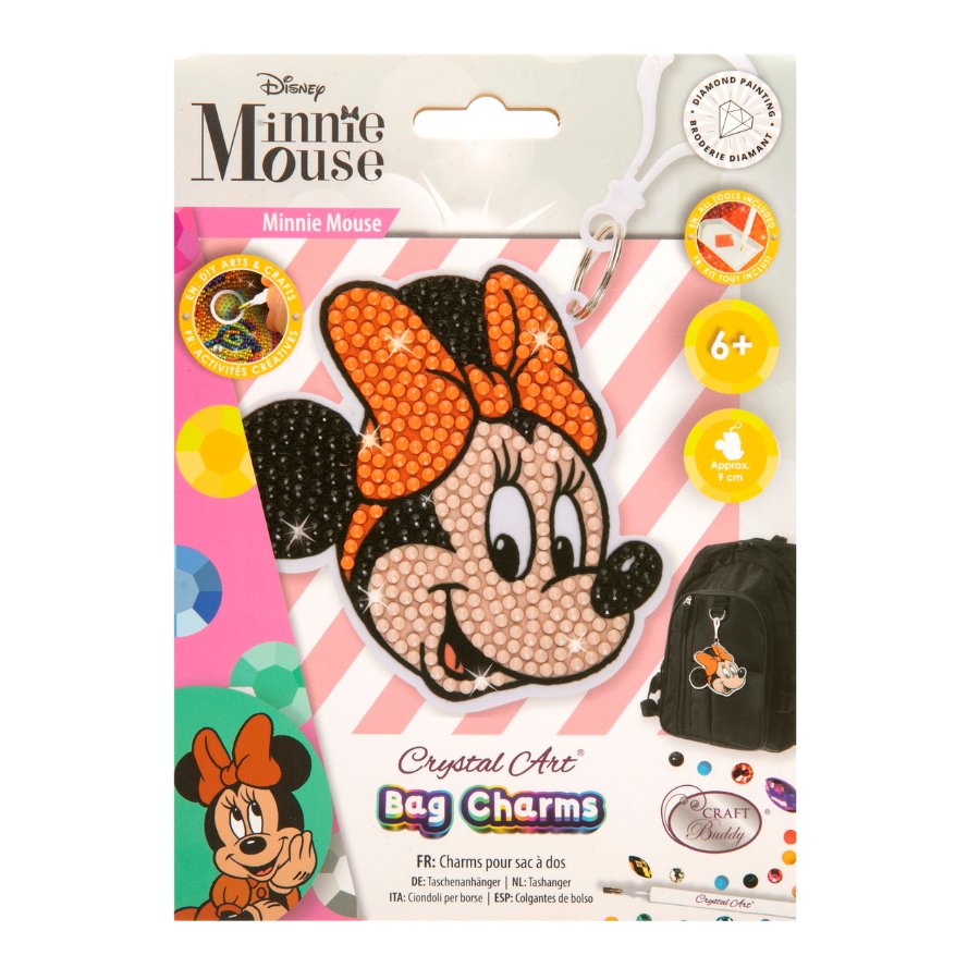 Minnie Mouse Crystal Art Bag Charm 3