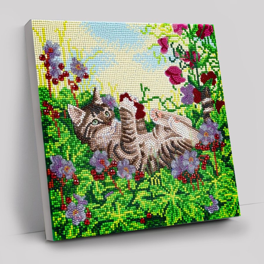 Crystal Canvas Diamond Art Kits - Playful Kitty newest & Discontinued Moon Shadow Meow