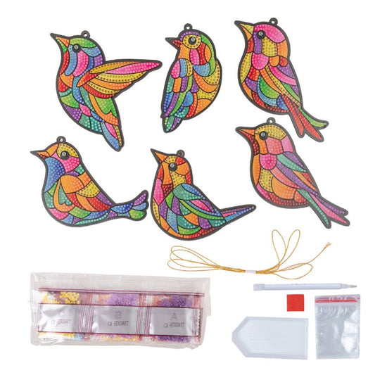 Rainbow Birds Crystal Art Hanging Decorations Kit 3