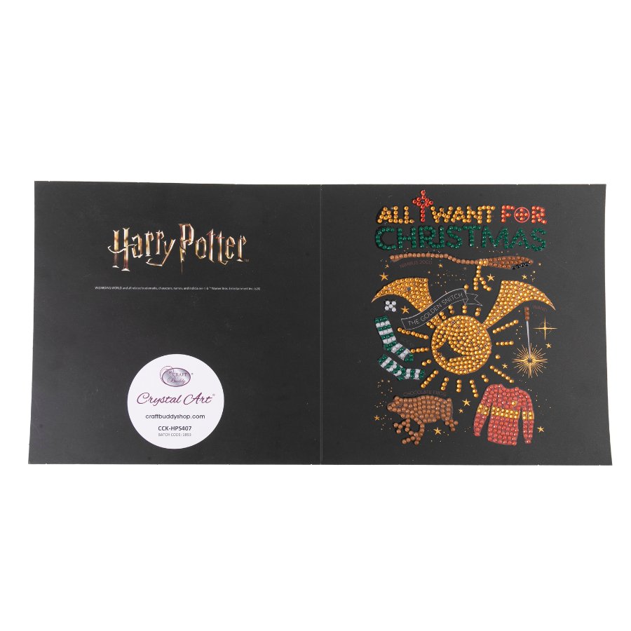 The Golden Snitch Harry Potter Crystal Art Card spread