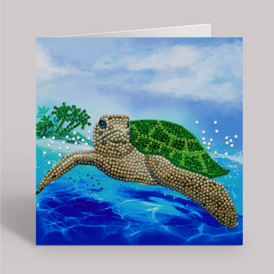 Turtle Paradise Crystal Art Card 18x18cm