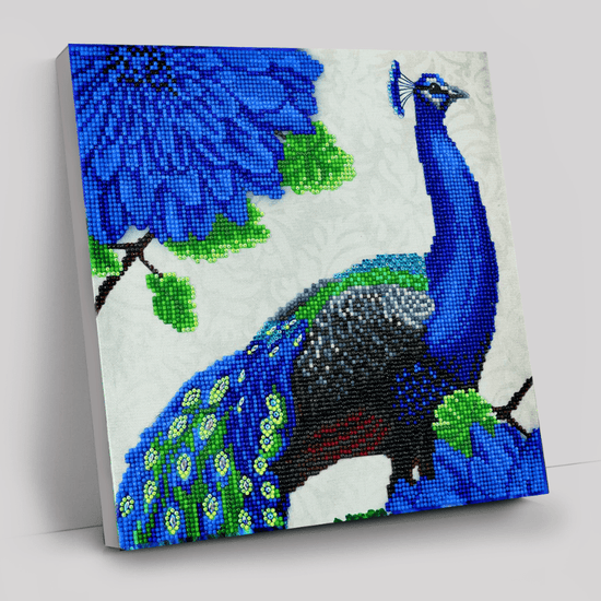 "Flowering Peacock" Crystal Art Kit 30x30cm