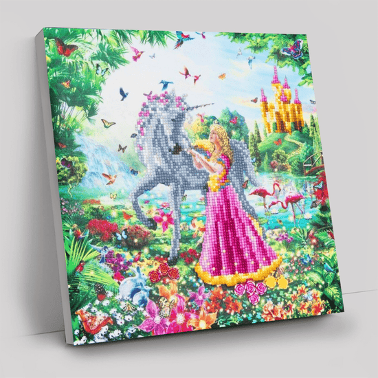 "The Princess & The Unicorn" Framed Crystal Art Kit 30x30cm