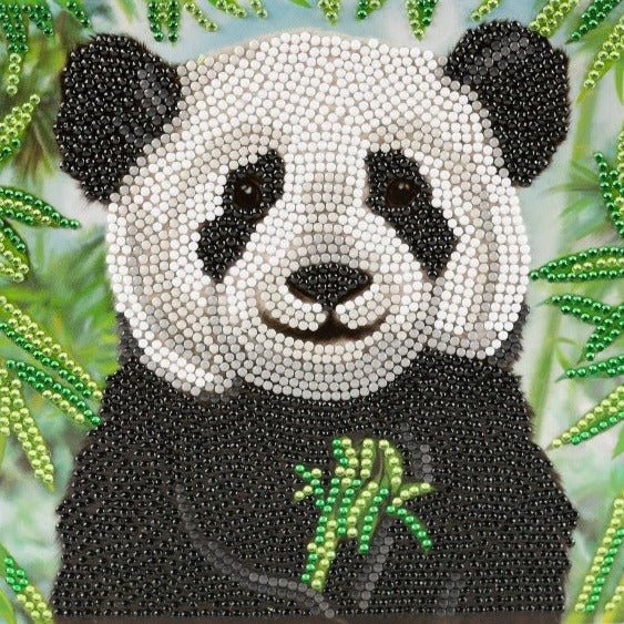 "Baby Panda" Crystal Art Card 18x18cm