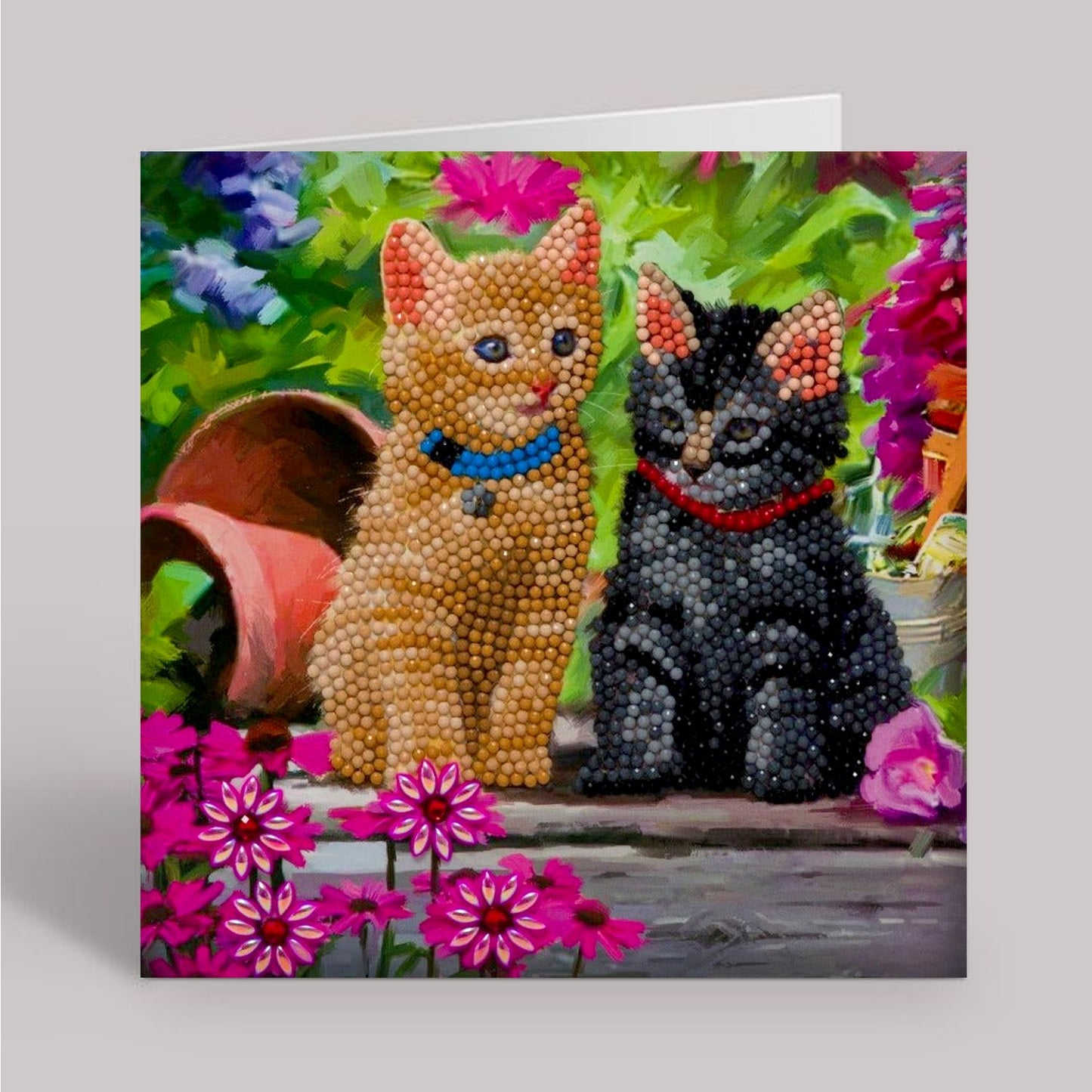 cat friends crystal art card