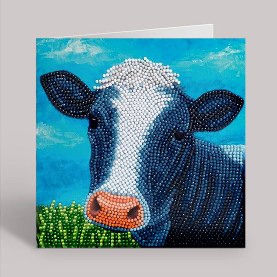 cute cow Rachel Froud Crystal Art Card