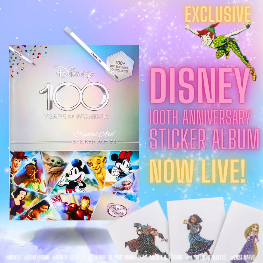 Disney 100 Jahre Crystal Art Craft Buddy Sticker-Album * NEU
