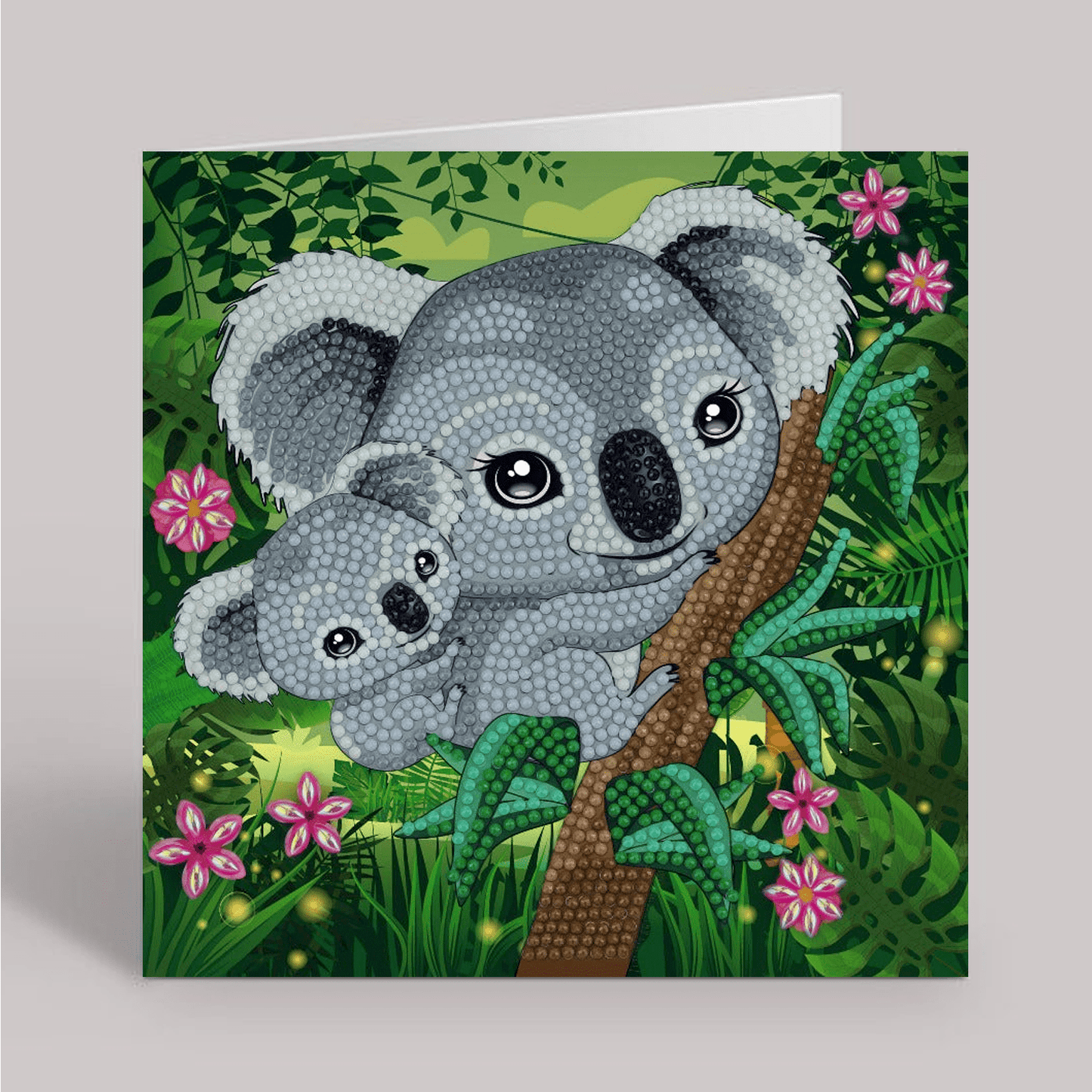 koala hugs Crystal Art Card 18x18cm