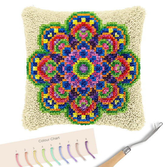 "Mandala" Latch Hook Cushion 40x40cm