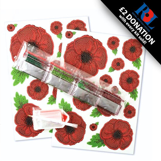 "Poppy" Crystal Art Stickers x28