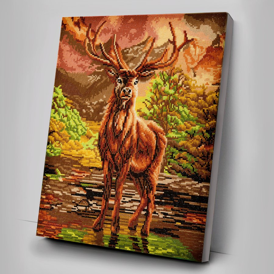 "River Stag" Crystal Art Kit 40x50cm