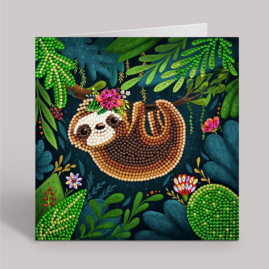 "Sloth" Crystal Art Card Kit