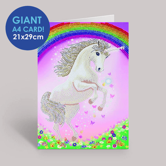 unicorn rainbow giant Crystal Art Card 21x29cm