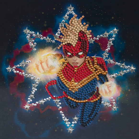 Captain Marvel 18x18cm Crystal Art Card – Craft Buddy