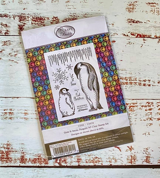 Craft Buddy Gem It! Arctic Penguin A5 Clear Stamp Set