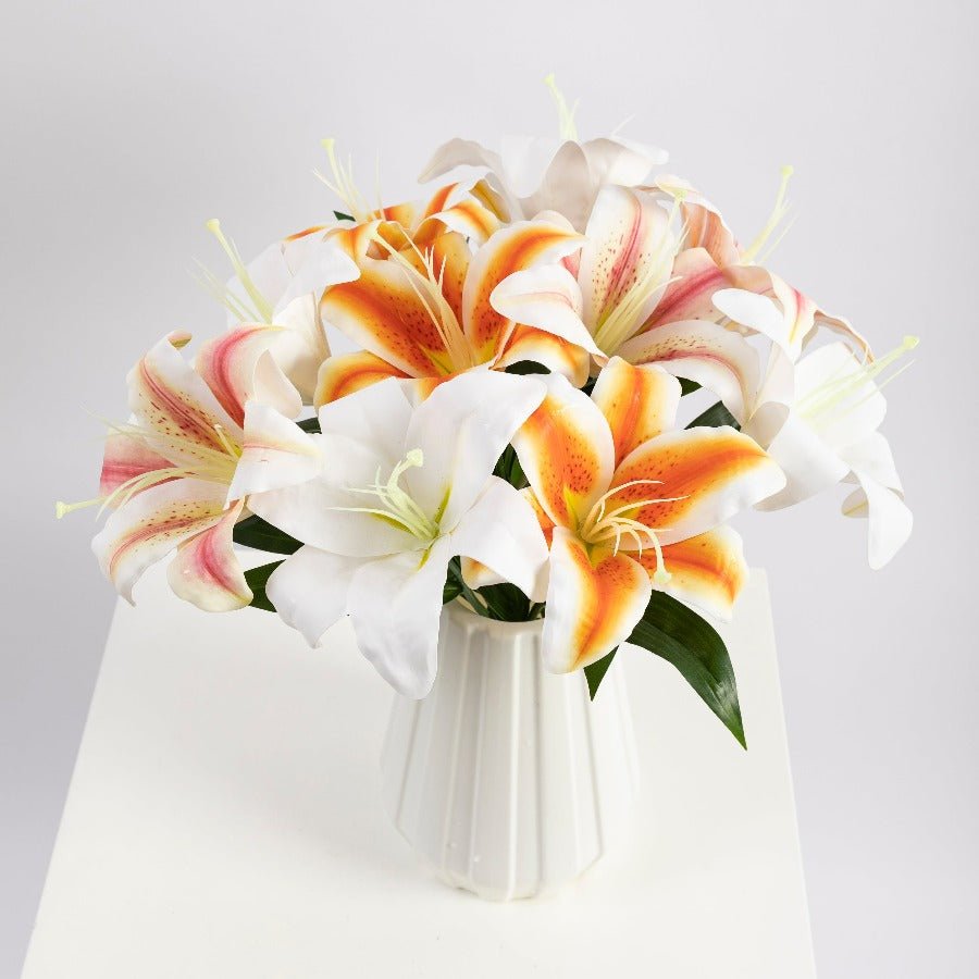 Forever Flowerz Luscious Lilies with Stems and Leaves