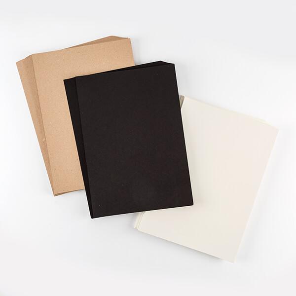 100 Sheets of Premium Card - Black, Kraft and Pearl