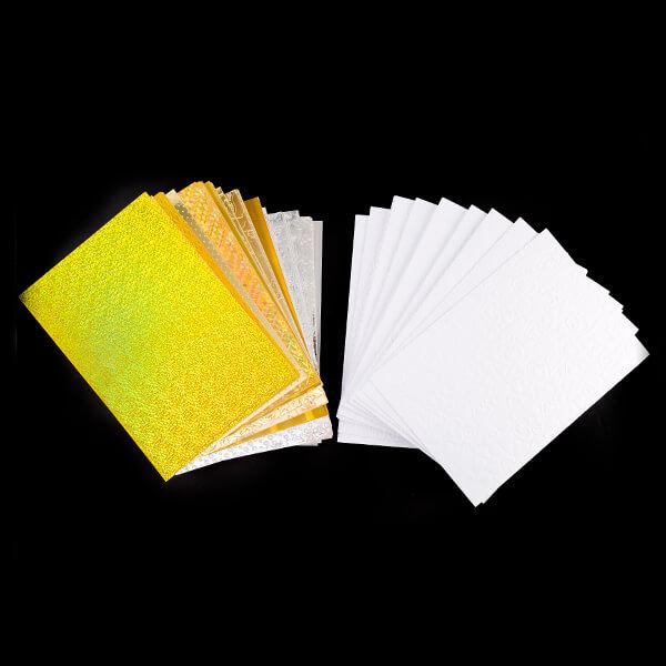 150 x A4 Card Collection - Holographic, Embossed & Foil - 250GSM