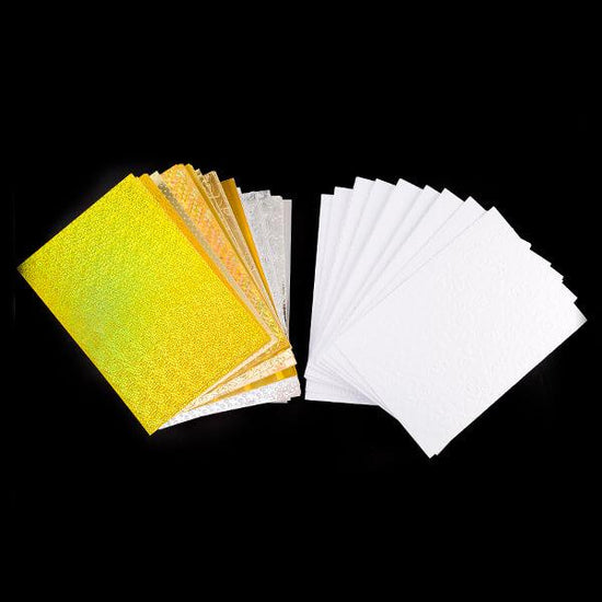 150 x A4 Card Collection - Holographic, Embossed & Foil - 250GSM