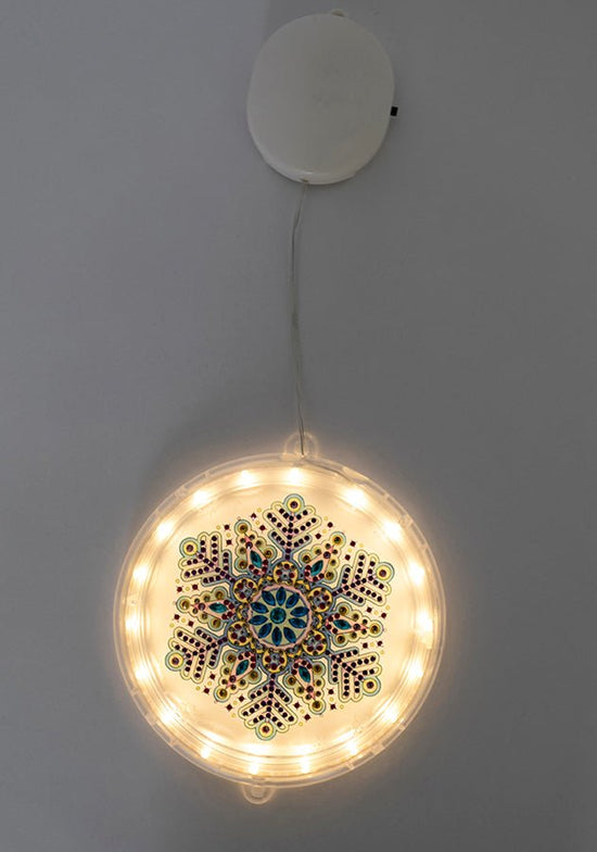 "Festive" Crystal Art LED Hanging Decorations x2 snowflake light