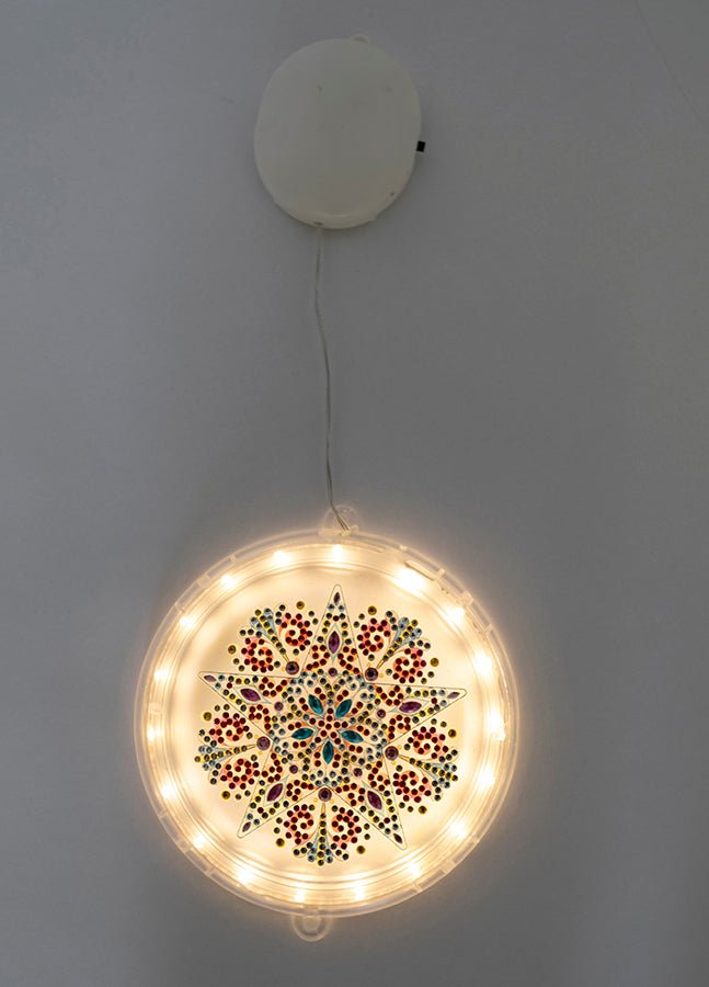 "Festive" Crystal Art LED Hanging Decorations x2 star light